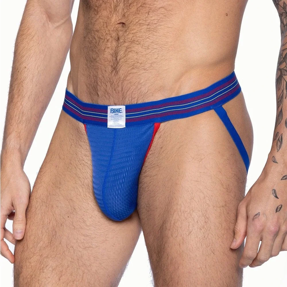 BIKE Men's Athletic Mesh Jockstrap - Royal Blue, Large - Picture 1 of 6